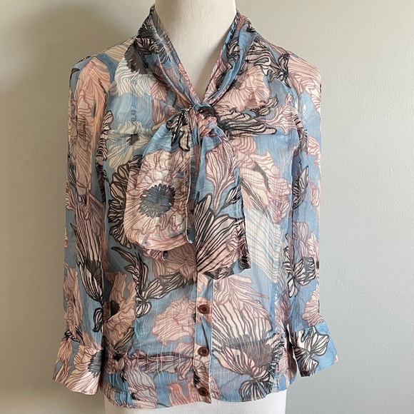 anthropologie BYRON LARS Beauty Mark Pastel Blouse Sz 6 new with tags Chic - Picture 10 of 12